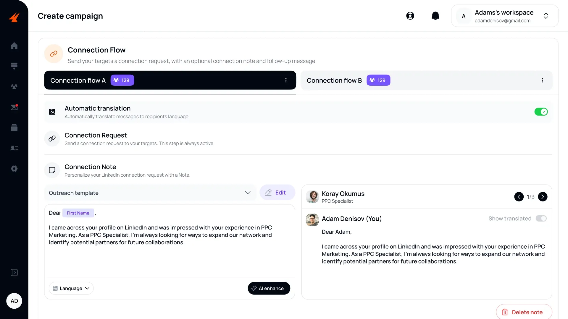 Aimfox LinkedIn Automation Campaign Setup