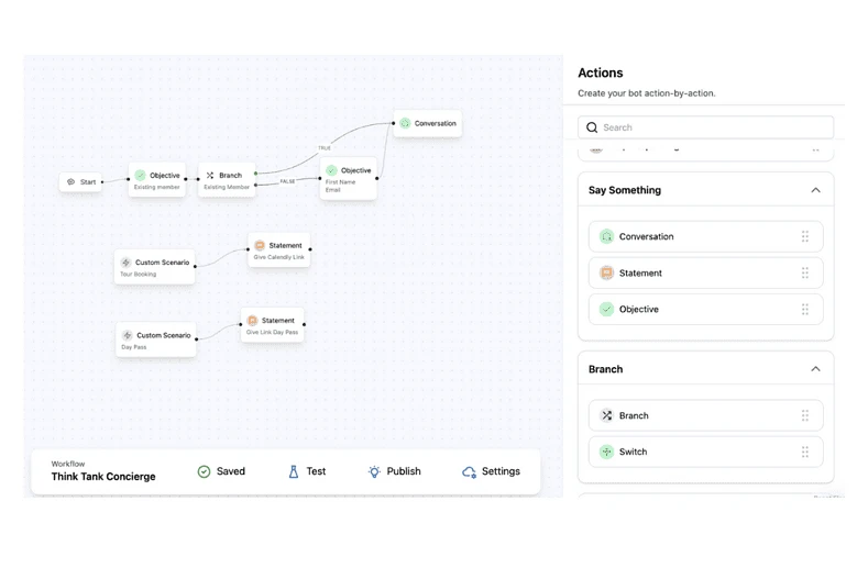 CloseBot drag and drop job flow builder interface