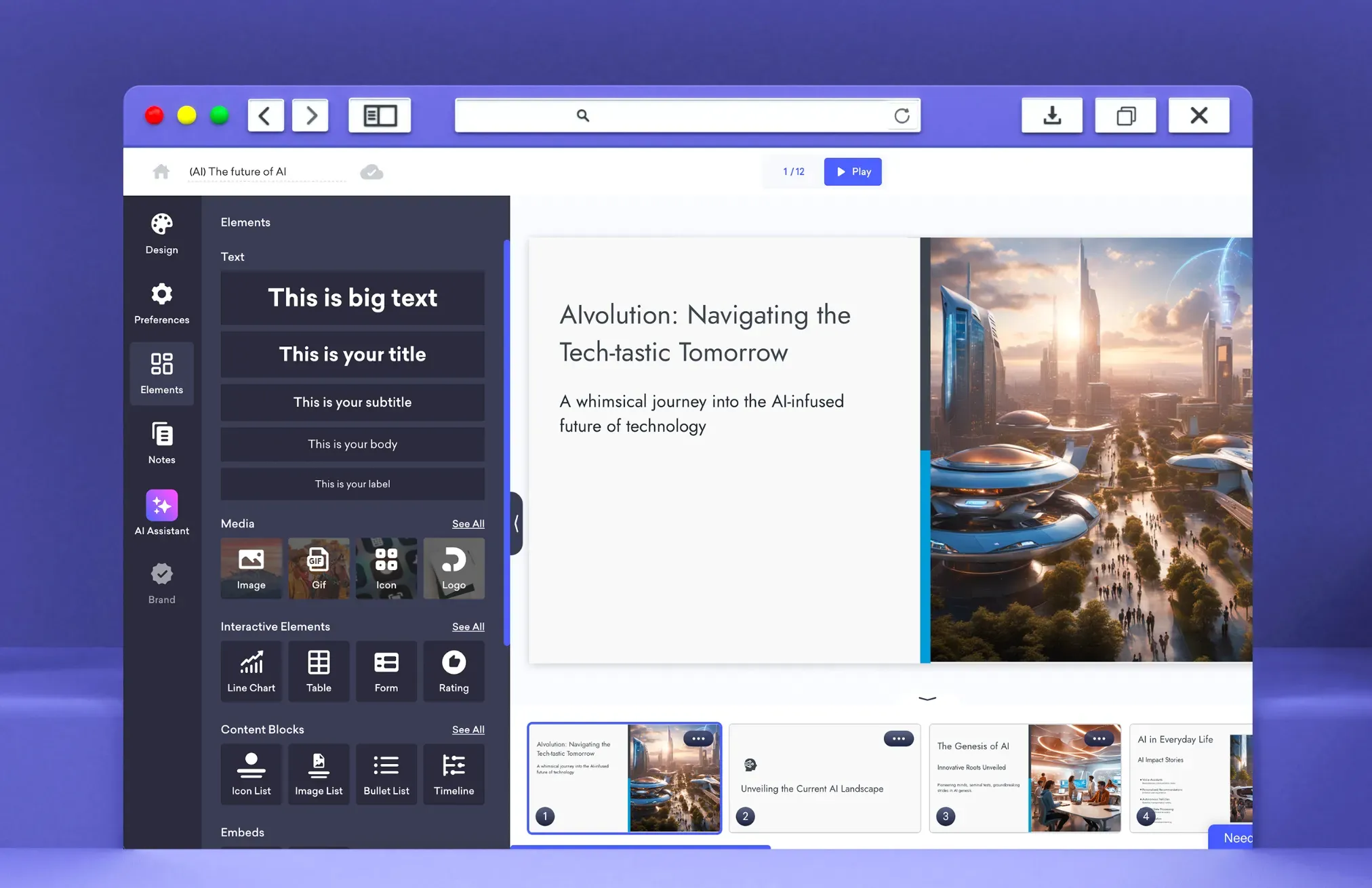 Decktopus Slide Editor and Customization Workspace