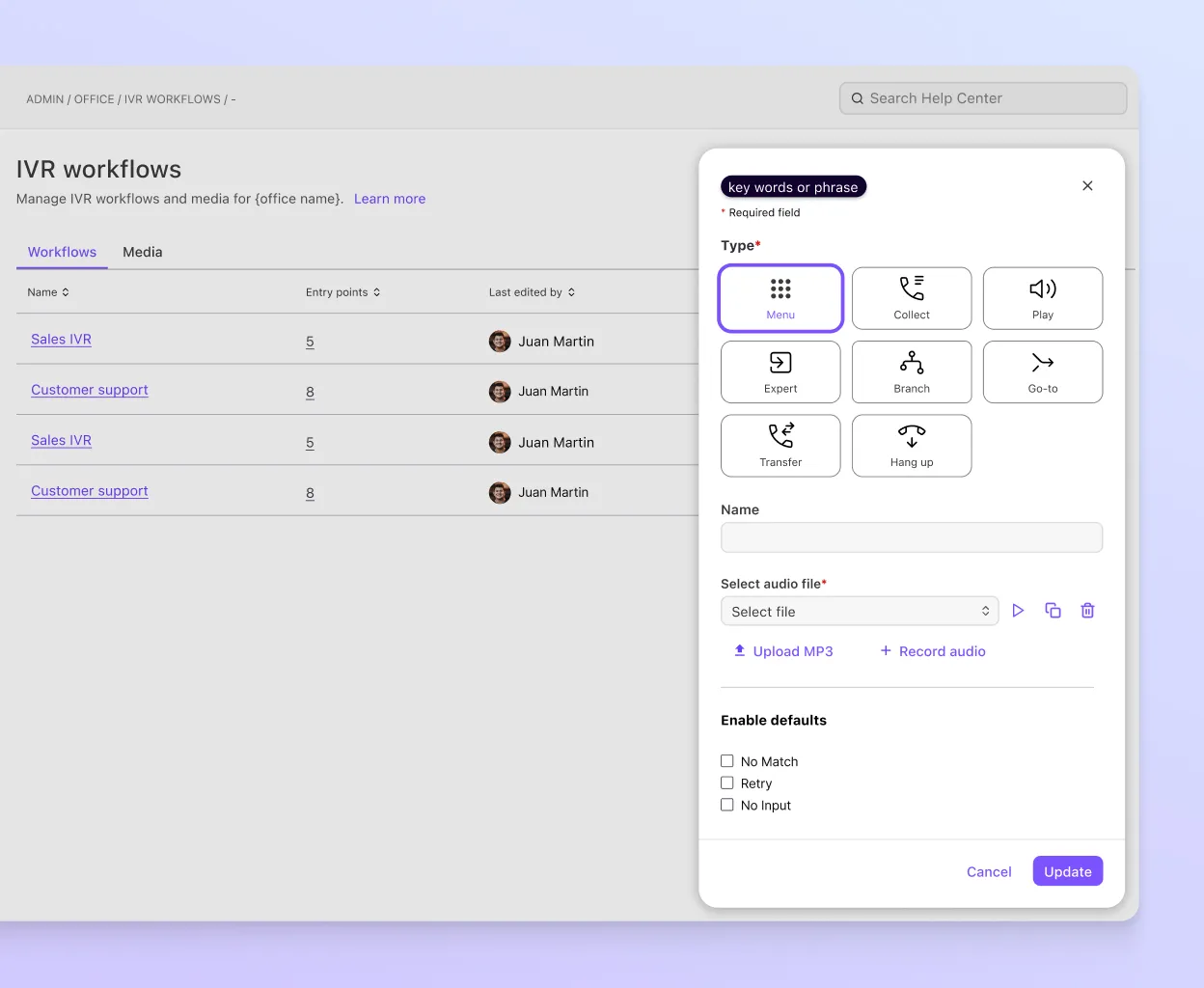 Dialpad Visual Call Routing and Auto-Attendant IVR Studio
