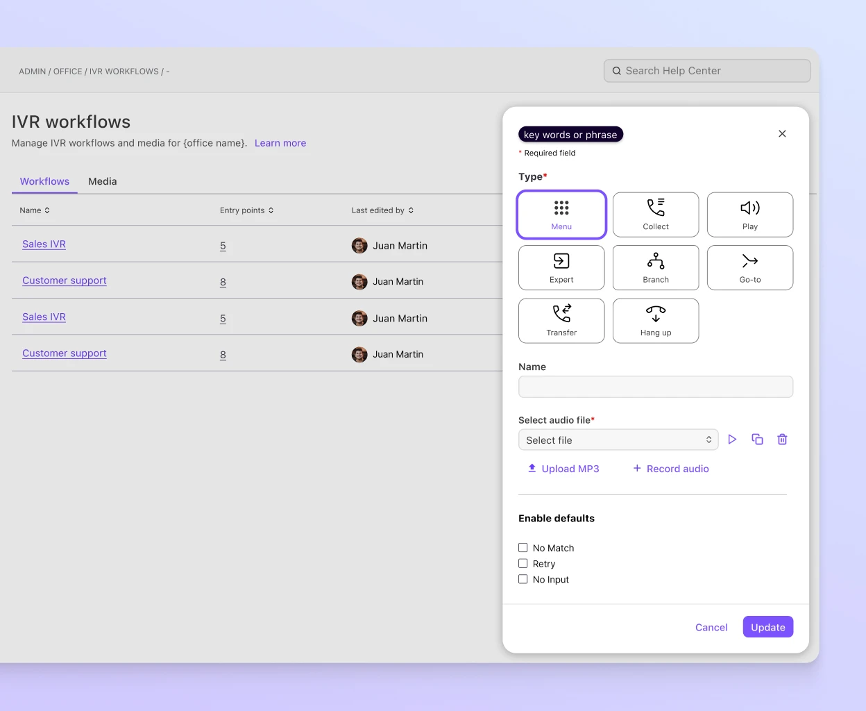 Dialpad Visual Call Routing and Auto-Attendant IVR Studio