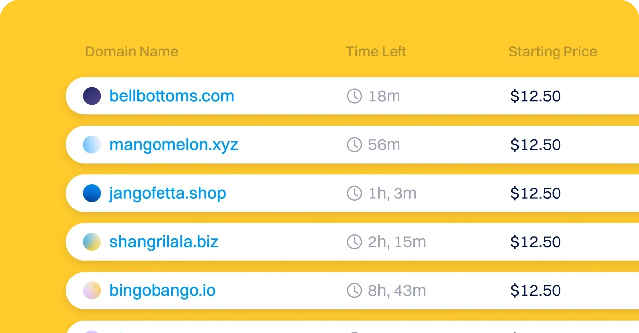 Dynadot Expired Domain Auctions and Bidding Interface
