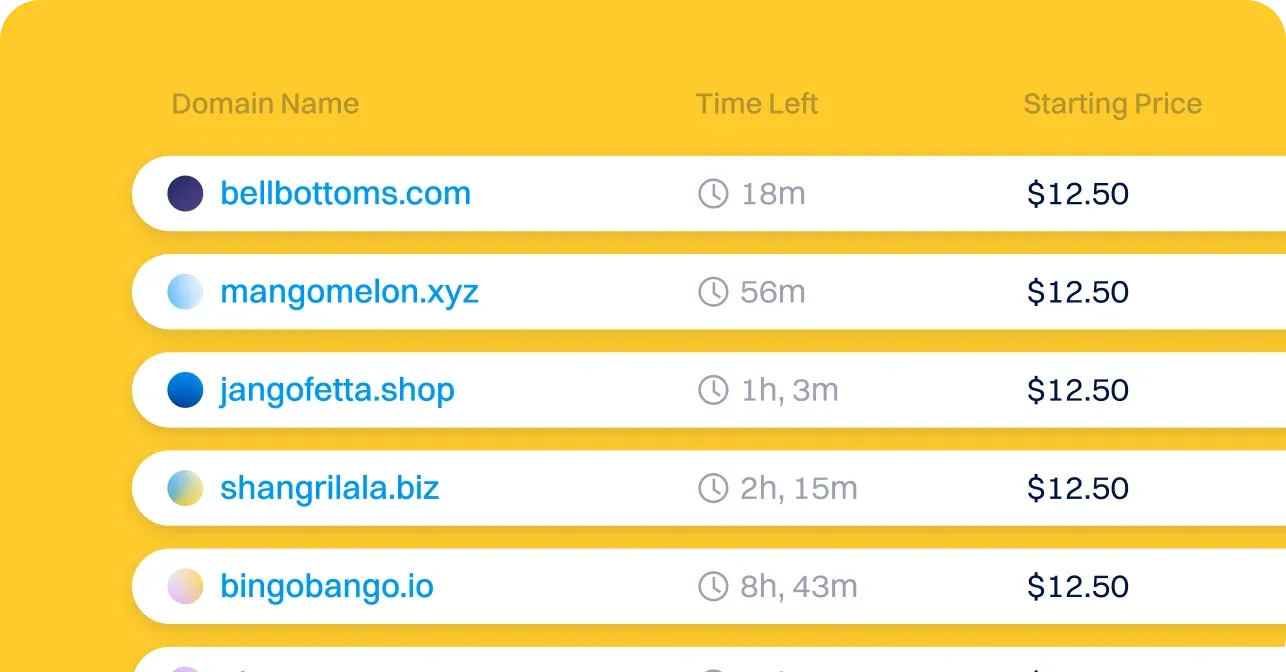 Dynadot Expired Domain Auctions and Bidding Interface