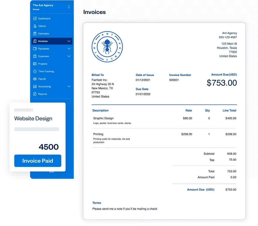 FreshBooks Professional Invoice Generator & Online Payments