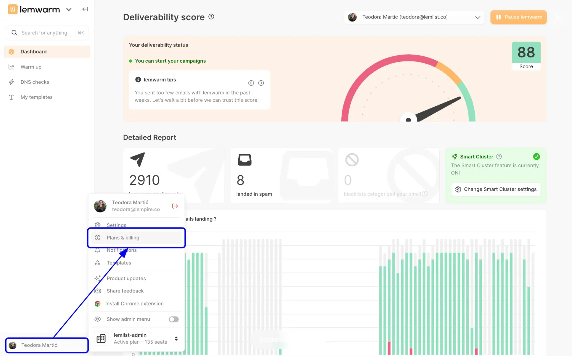 Lemlist lemwarm Automated Email Warm-up & Deliverability Network