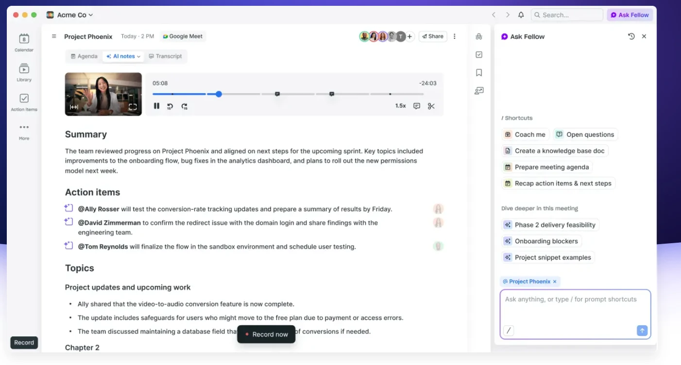 Lindy AI Meeting Assistant & Executive Briefing Dashboard