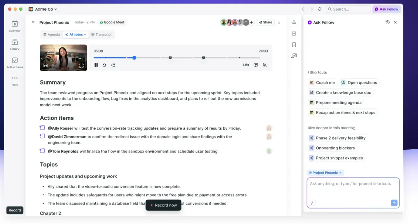 Lindy AI Meeting Assistant & Executive Briefing Dashboard