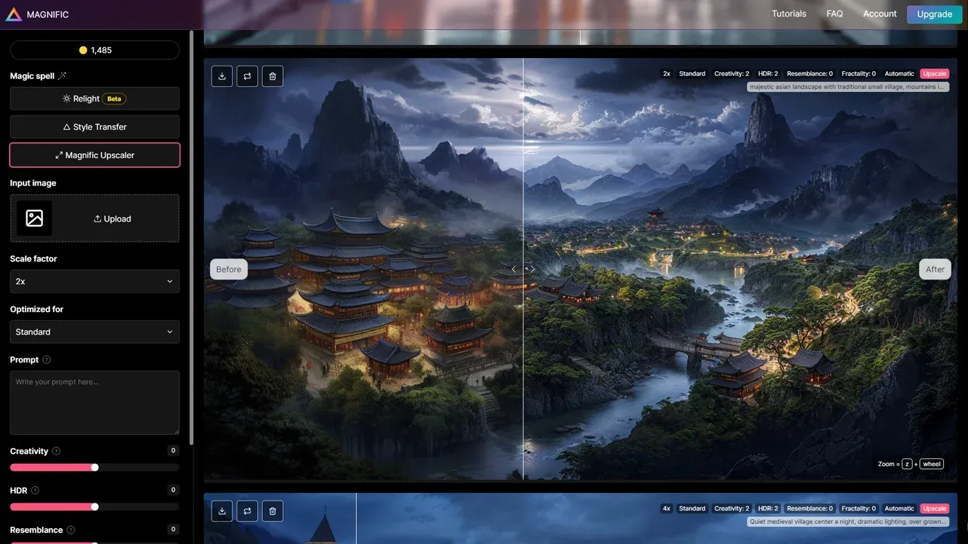 Magnific AI Creative Platform Overview Interface