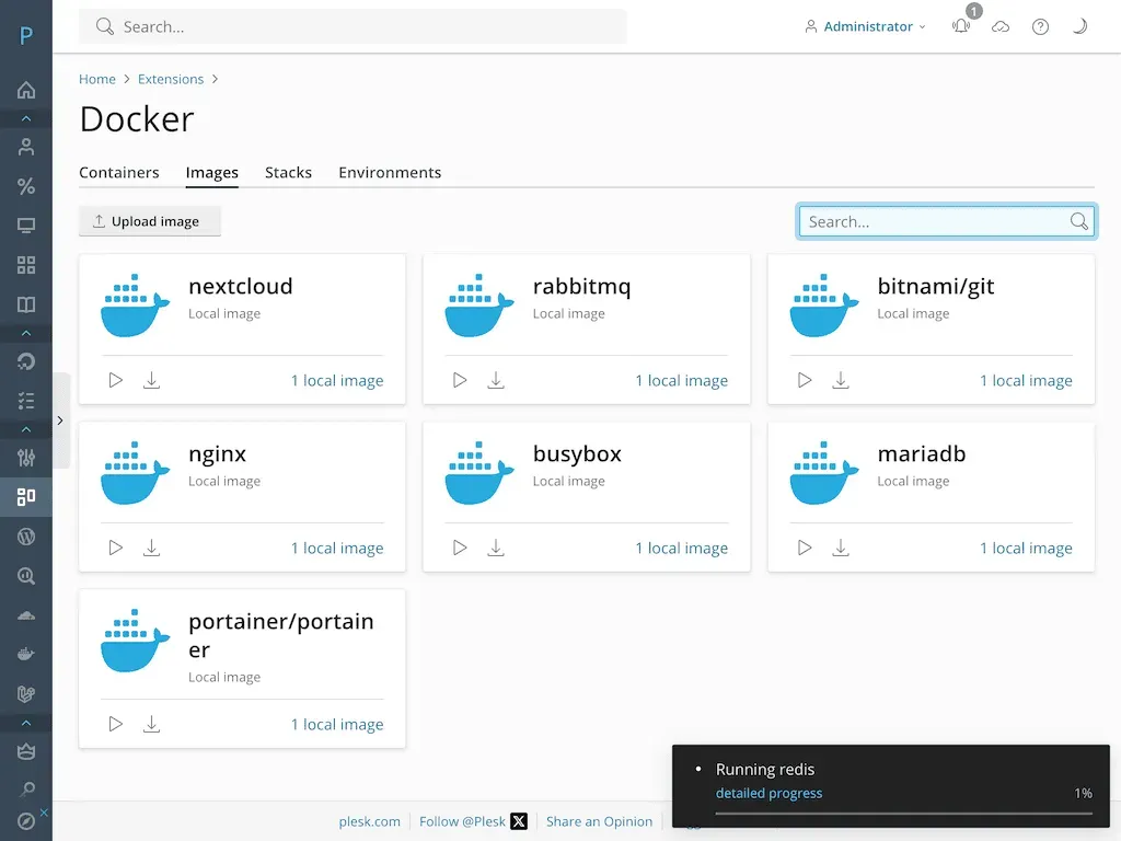 Plesk Extensions Catalog, Docker Containers & Node.js Support