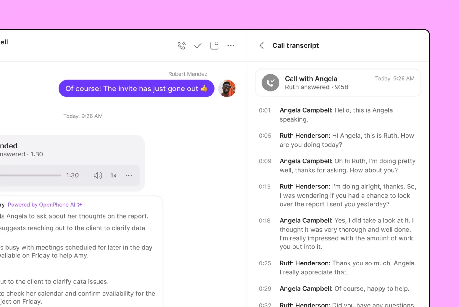 Quo AI Automated Call Transcripts & Action Items Summary
