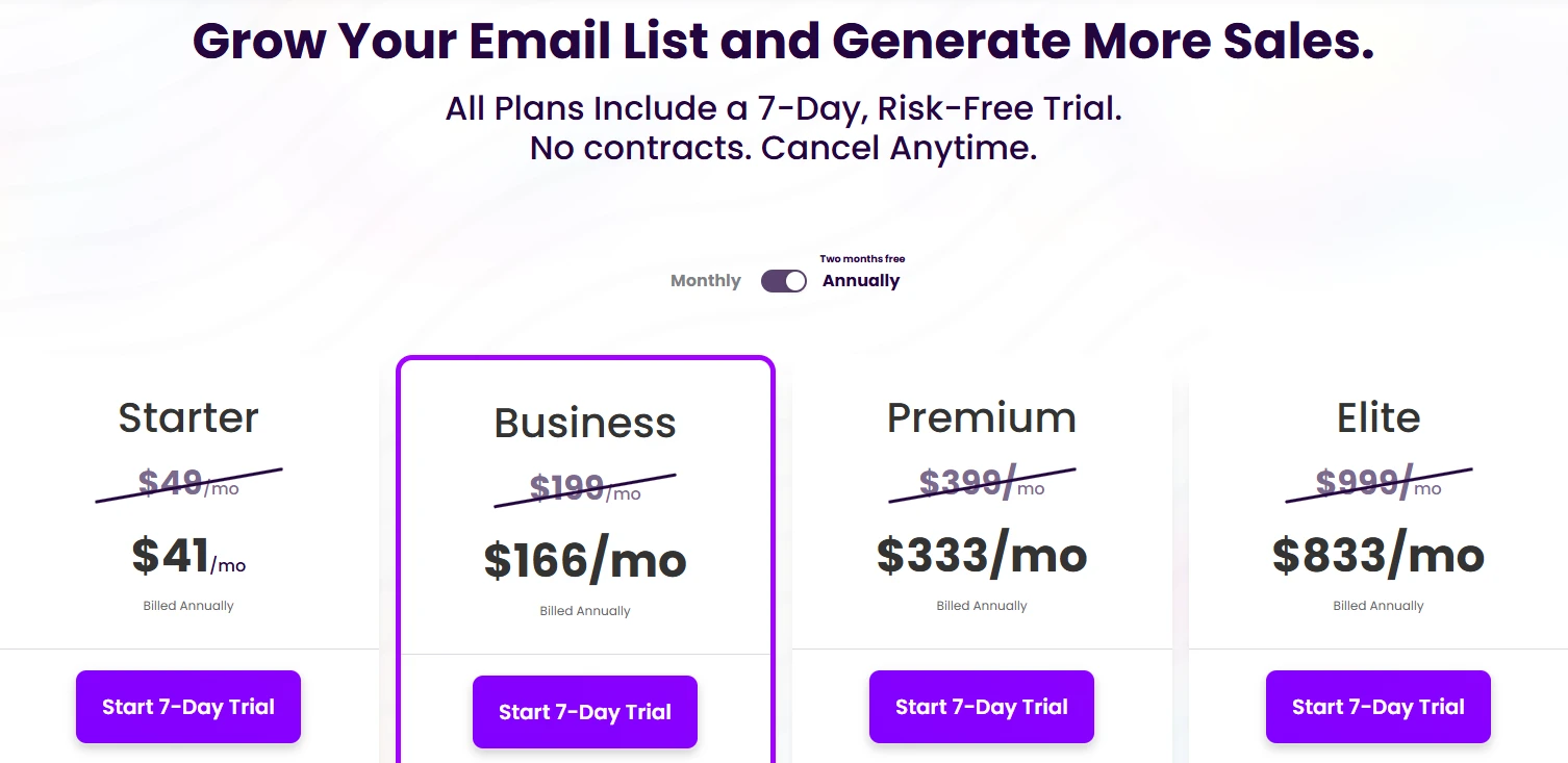 ViralSweep Pricing Plans and Membership Tiers
