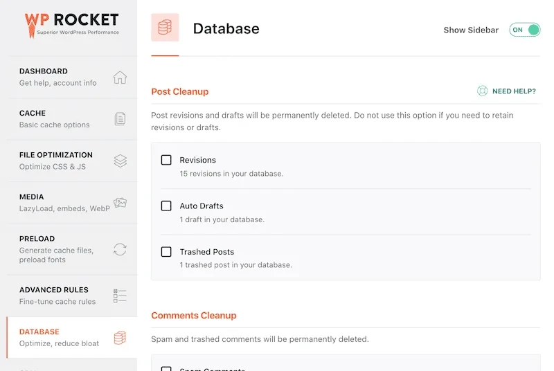 WP Rocket Database Optimization & Automated Cleanup Schedule
