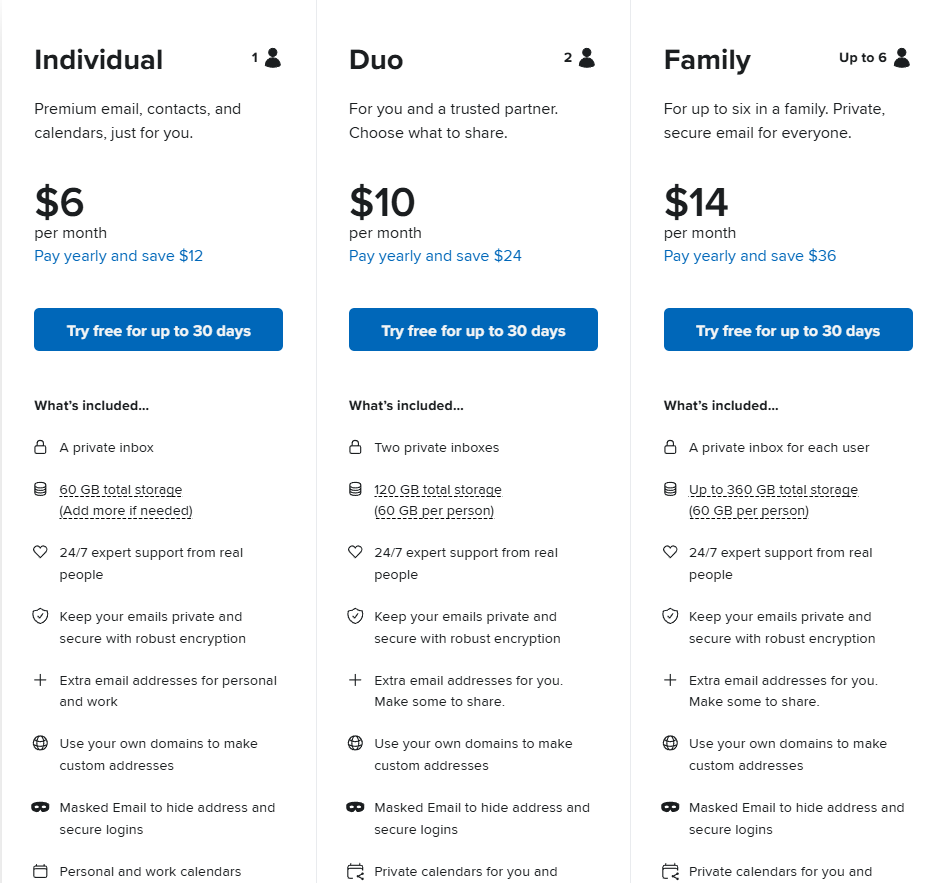 Pricing Fastmail Individual & Family , Fastmail Review
