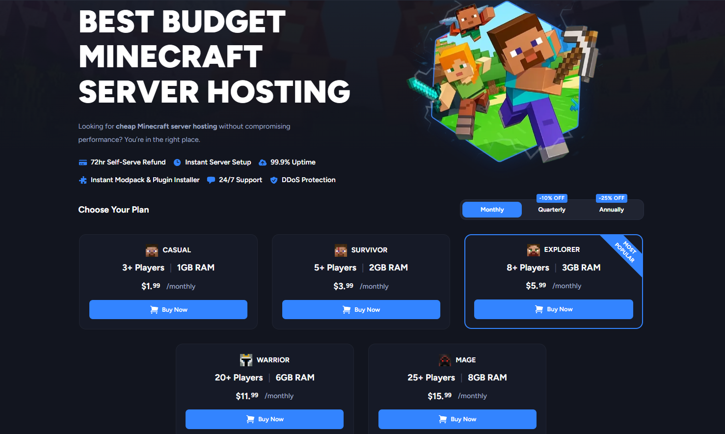 Shockbyte Budget Minecraft server pricing 2026