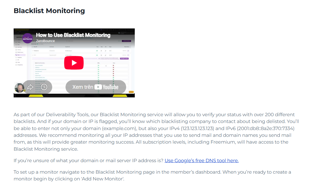 Blacklist Monitor helps track domain and IP reputation across email blacklists.